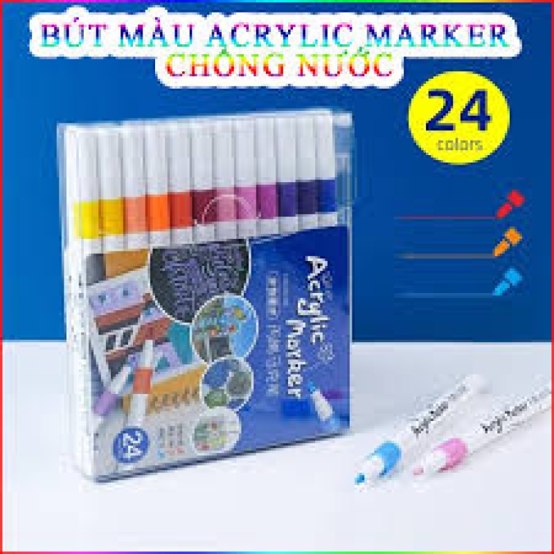 Bộ 24 Bút Màu Acrylic Marker Chống Nước Vẽ Trên Mọi Chất Liệu