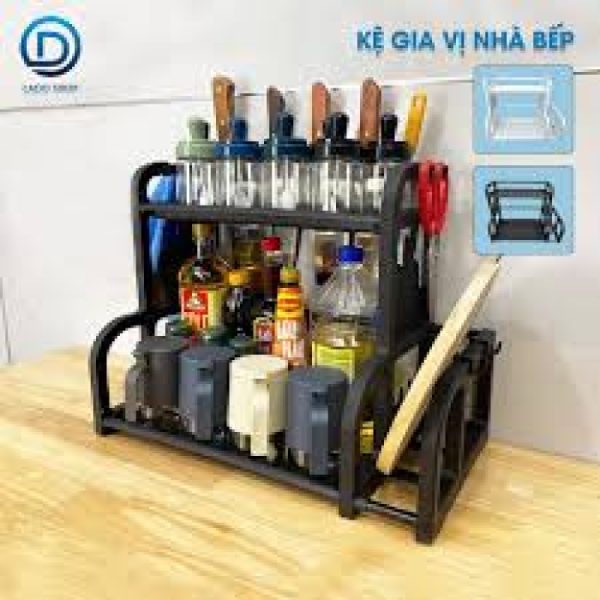 Kệ Gia Vị Nhà Bếp Chữ B Có Gác Thớt