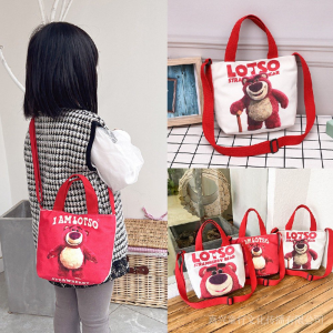 Túi đeo chéo bằng vải Canvas Gấu Lotso