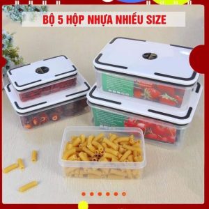 Set 5 Hộp Chữ Nhật Đựng Thực Phẩm