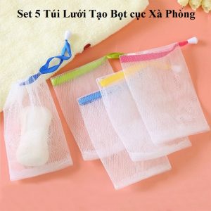 Set 5 Túi Lưới Tạo Bọt Cục Xà Phòng