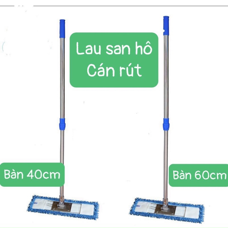 Cây lau nhà công nghiệp ẩm san hô cán rút (bàn 40x11cm)