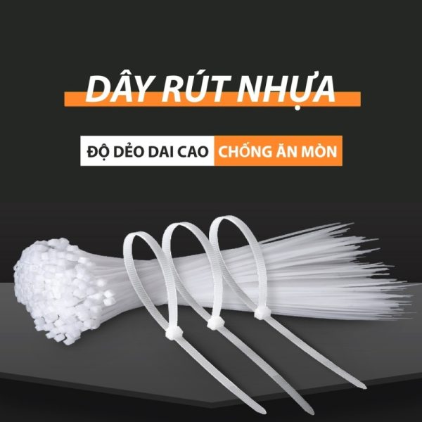 Dây Rút Nhựa Bọc 65-80 Sợi. 15cm