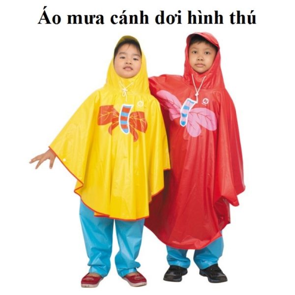 Áo Mưa Cánh Dơi Vải Nhựa Hình Thú Size 10 (cao 100cm)