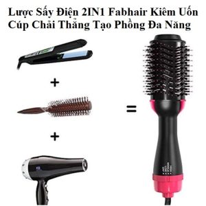 Lược Sấy Điện 2IN1 One Step Kiêm Uốn Cúp Chải Thẳng Tạo Phồng Đa Năng