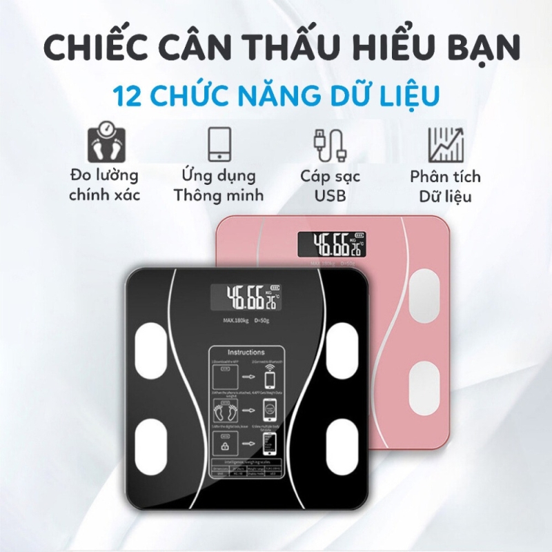 Cân Điện Tử Bluetooth Kết Nối APP điện Thoại (Loại Rẻ)