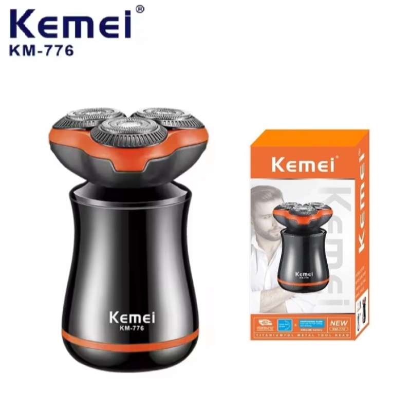 Máy Cạo Râu 3 Lưỡi Kemei KM-776 Cạo Nổi 3D Ôm Mặt Sạc Type