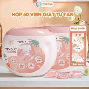 Hộp 50 viên giặt xả tự tan lưu hương 48h Top Gia