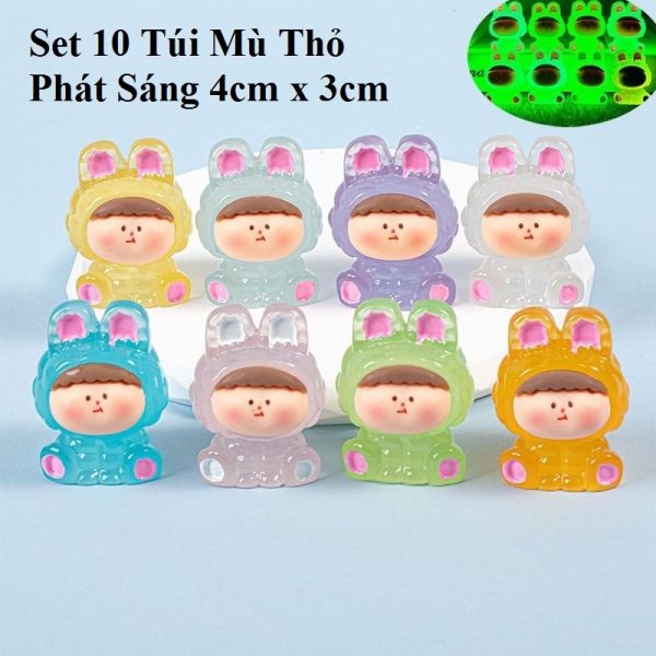 Set 10 Túi Mù Thỏ Phát Sáng 4cm X 3cm