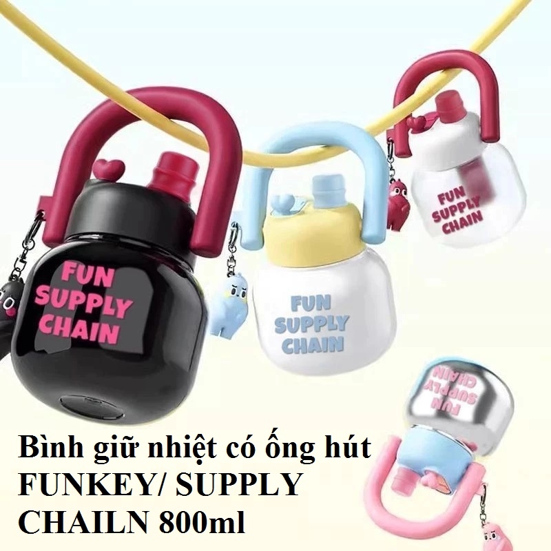 Bình Giữ Nhiệt Có ống Hút FUNKEY/ SUPPLY CHAILN 800ml