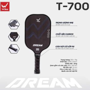 Vợt Wika Pickleball DREAM,chất Liệu Carbon