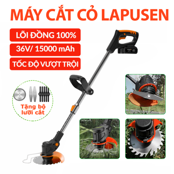 Máy Cắt Cỏ, Tỉa Cành Cầm Tay LAPUSEN 36v 15000mah. (2 pin)