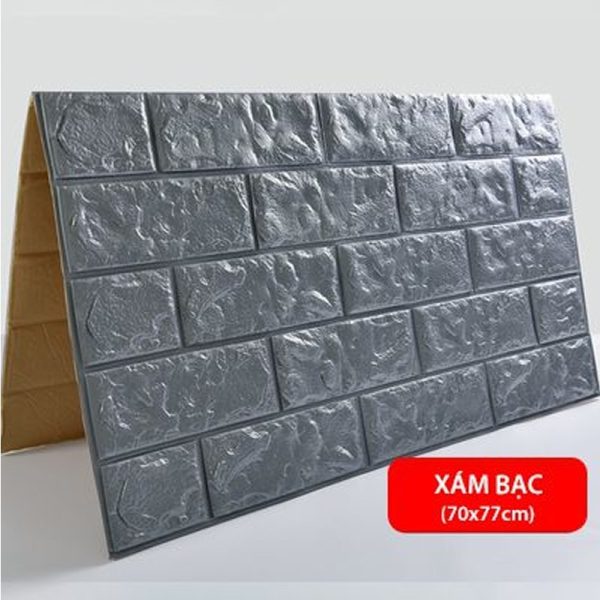 Xốp Dán Tường Giả Gạch 70x70cm (Lớn) Màu Xám