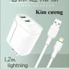 Bộ Sạc Nhanh 3.0A Kim Cương 613C Lightning Iphone