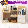 Kệ Sách Gỗ xương rồng 2 ngăn kéo HD-064/050 (48 x 40 x 17cm)