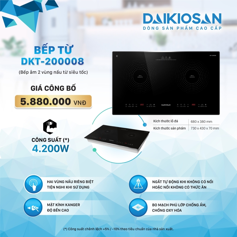 Gếp điện từ đôi Daikiosan DKT-200008 (đặt trước 2 tiếng)