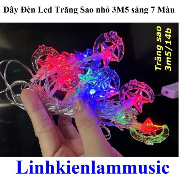 Dây Đèn Led Trăng Sao Nhỏ 3M5 Sáng 7 Màu